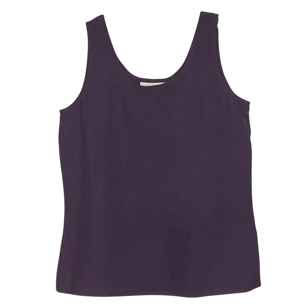 Valerie Stevens S 100% Silk Tank Top Purple Sleeveless Classic Design Luxury Y2K